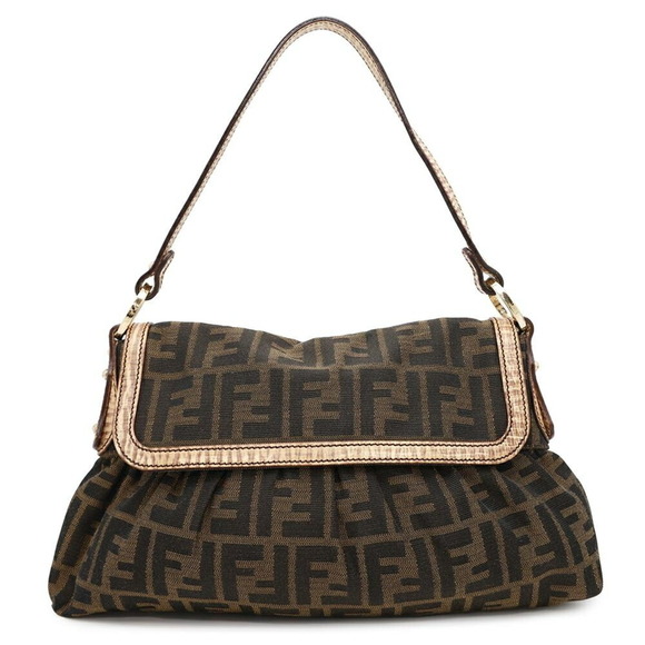 FENDI Brown Zucca Shoulder Bag - Picture 1 of 11
